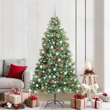 Albero di Natale artificiale 300 LED Bianco caldo PVC e Metallo