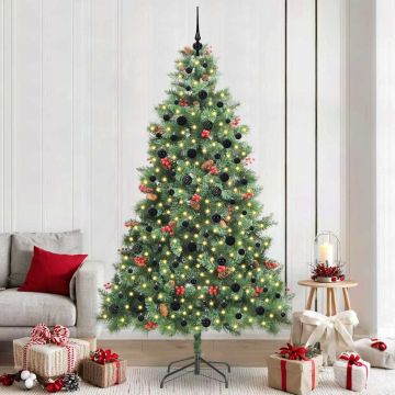 Albero di Natale artificiale 300 LED Bianco caldo PVC e Metallo