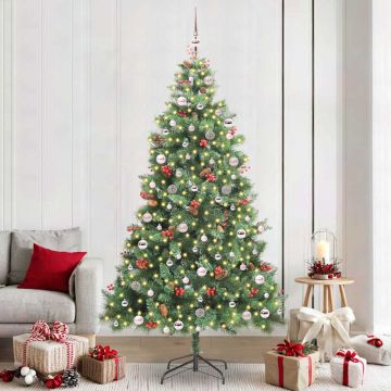 Albero di Natale artificiale 300 LED Bianco caldo PVC e Metallo