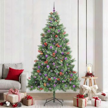 Albero di Natale artificiale 300 LED Bianco caldo PVC e Metallo
