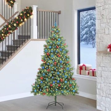 Albero di Natale artificiale 300 LED Bianco caldo PVC e Metallo