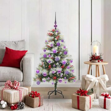 Albero di Natale artificiale Verde e bianco 120 cm