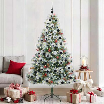 Albero di Natale artificiale Verde e bianco 210 cm