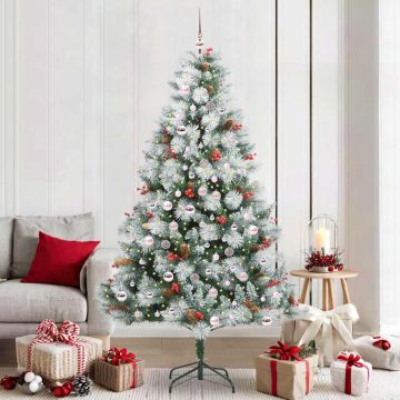 Albero di Natale artificiale Verde e bianco 210 cm