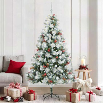 Albero di Natale artificiale Verde e bianco 210 cm