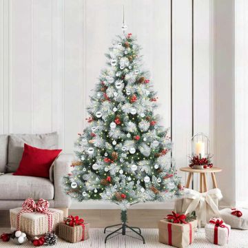 Albero di Natale artificiale Verde e bianco 210 cm