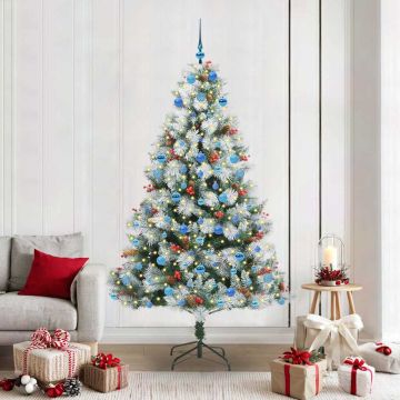 Albero di Natale artificiale Verde e bianco 210 cm