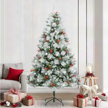 Albero di Natale artificiale Verde e bianco 240 cm