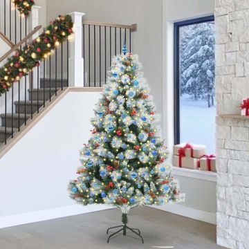 Albero di Natale artificiale Verde e bianco 240 cm