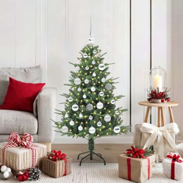 Albero di Natale Artificiale Pre-illuminato con Set di Palline