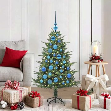Albero di Natale Artificiale Pre-illuminato con Set di Palline