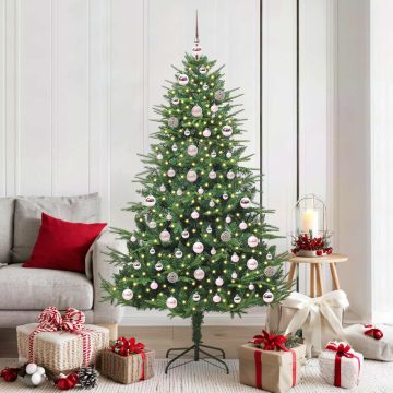 Albero di Natale Artificiale Pre-illuminato con Set di Palline