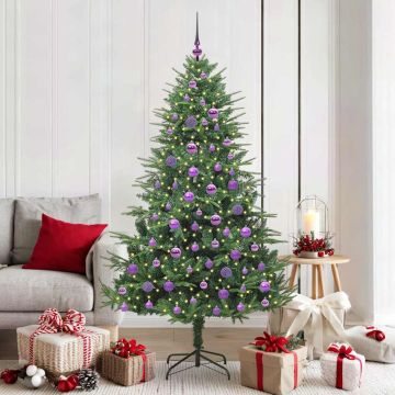 Albero di Natale Artificiale Pre-illuminato con Set di Palline