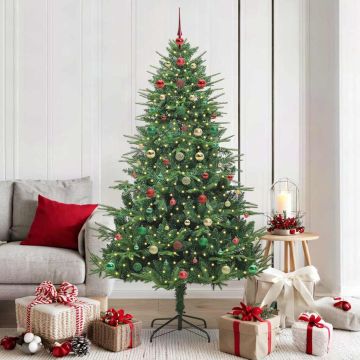 Albero di Natale Artificiale Pre-illuminato con Set di Palline