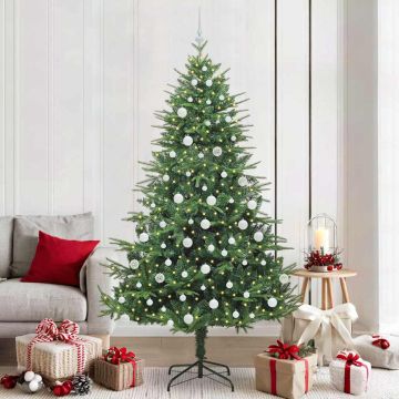 Albero di Natale Artificiale Pre-illuminato con Set di Palline