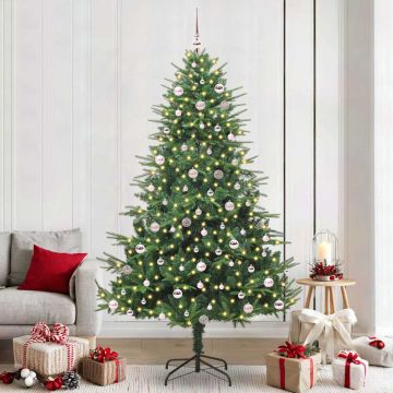 Albero di Natale Artificiale Pre-illuminato con Set di Palline