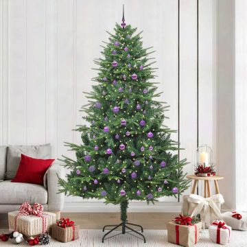 Albero di Natale Artificiale Pre-illuminato con Set di Palline