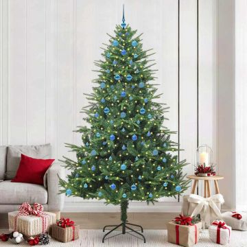 Albero di Natale Artificiale Pre-illuminato con Set di Palline