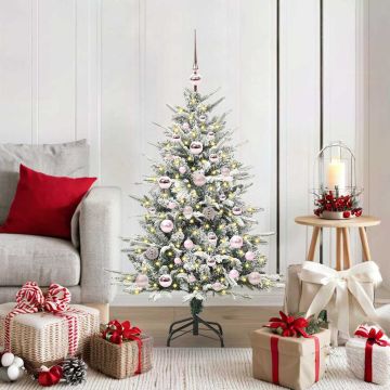 Albero di Natale Artificiale Pre-illuminato con Set di Palline