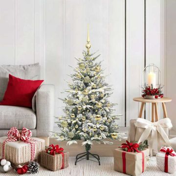 Albero di Natale Artificiale Pre-illuminato con Set di Palline