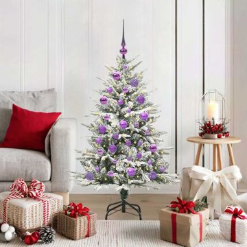 Albero di Natale Artificiale Pre-illuminato con Set di Palline