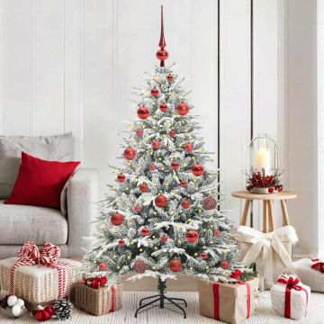 Albero di Natale Artificiale Pre-illuminato con Set di Palline