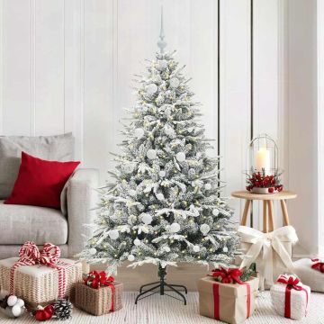 Albero di Natale Artificiale Pre-illuminato con Set di Palline