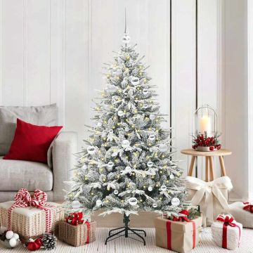 Albero di Natale Artificiale Pre-illuminato con Set di Palline
