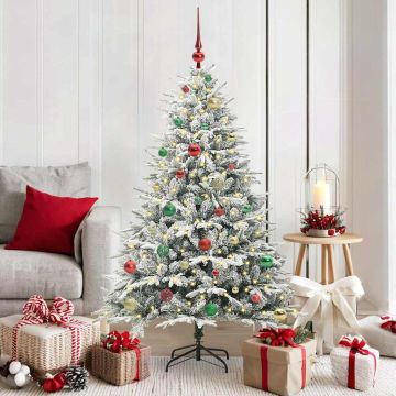 Albero di Natale Artificiale Pre-illuminato con Set di Palline