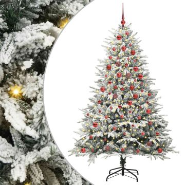Albero di Natale Artificiale Pre-illuminato con Set di Palline