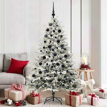 Albero di Natale Artificiale Pre-illuminato con Set di Palline