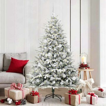 Albero di Natale Artificiale Pre-illuminato con Set di Palline