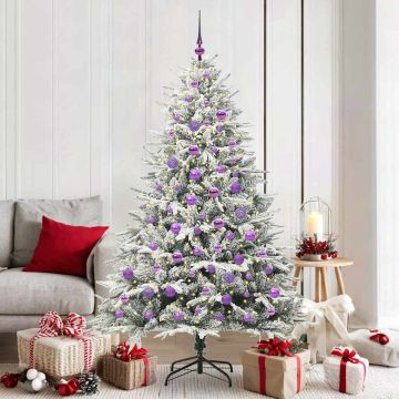 Albero di Natale Artificiale Pre-illuminato con Set di Palline