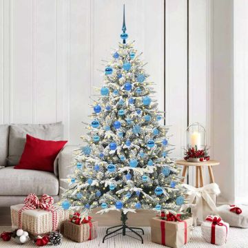 Albero di Natale Artificiale Pre-illuminato con Set di Palline
