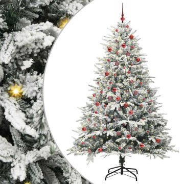 Albero di Natale Artificiale Pre-illuminato con Set di Palline
