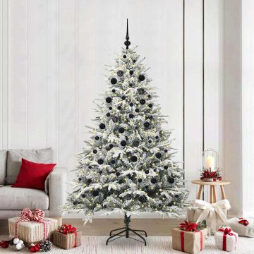 Albero di Natale Artificiale Pre-illuminato con Set di Palline