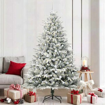 Albero di Natale Artificiale Pre-illuminato con Set di Palline