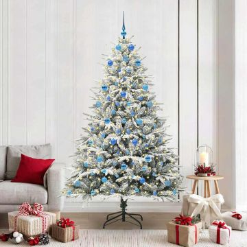 Albero di Natale Artificiale Pre-illuminato con Set di Palline
