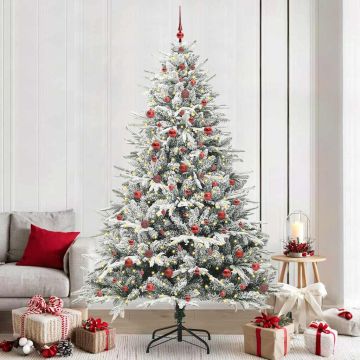 Albero di Natale Artificiale Pre-illuminato con Set di Palline