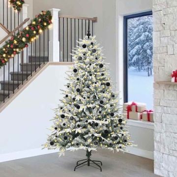 Albero di Natale Artificiale Pre-illuminato con Set di Palline