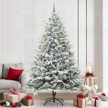 Albero di Natale Artificiale Pre-illuminato con Set di Palline