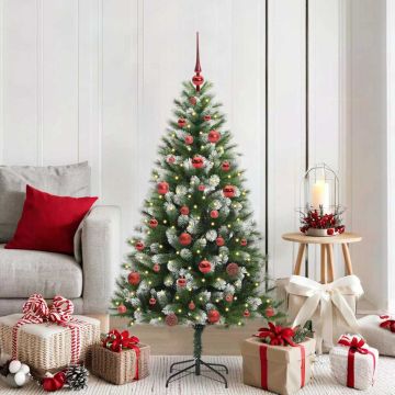 Albero di Natale artificiale con rami snodati e neve imbiancata
