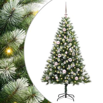 Albero di Natale artificiale con rami snodati e neve imbiancata