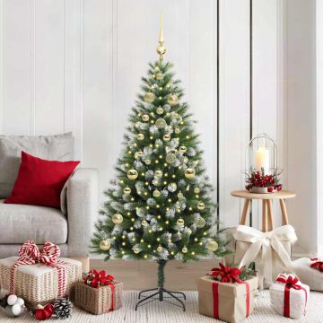 Albero di Natale artificiale con rami snodati e neve imbiancata
