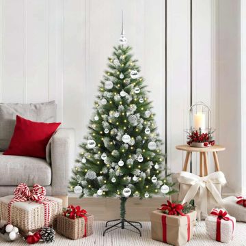Albero di Natale artificiale con rami snodati e neve imbiancata