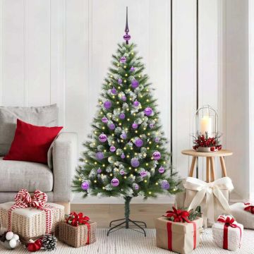 Albero di Natale artificiale con rami snodati e neve imbiancata