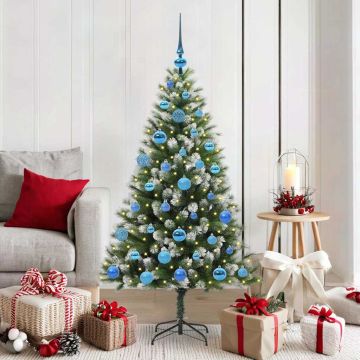 Albero di Natale artificiale con rami snodati e neve imbiancata