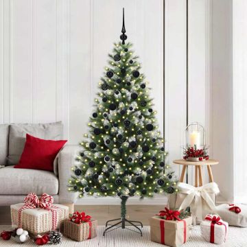 Albero di Natale artificiale con rami snodati e neve imbiancata