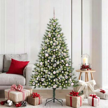 Albero di Natale artificiale con rami snodati e neve imbiancata