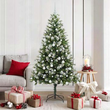 Albero di Natale artificiale con rami snodati e neve imbiancata